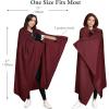 imageCatalonia Hooded Wearable Blanket Poncho for Adults Lightweight Fleece Cape with Hand Pockets Cozy Plush Wrap Gifts IdeasWine