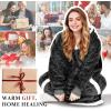 imageCatalonia Hoodie Blanket Oversized Wearable Blanket Hoodie for Women Men  Sweatshirt Blanket with PocketBlack
