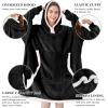 imageCatalonia Hoodie Blanket Oversized Wearable Blanket Hoodie for Women Men  Sweatshirt Blanket with PocketBlack