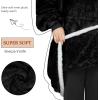 imageCatalonia Hoodie Blanket Oversized Wearable Blanket Hoodie for Women Men  Sweatshirt Blanket with PocketBlack