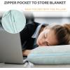 imageCatalonia Packable Travel Wearable Blanket Pillow with Sleeves for Adults 2 in 1 Wearable Blanket with PocketsAqua