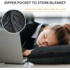 imageCatalonia Packable Travel Wearable Blanket Pillow with Sleeves for Adults 2 in 1 Wearable Blanket with PocketsBlack