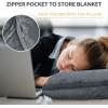 imageCatalonia Packable Travel Wearable Blanket Pillow with Sleeves for Adults 2 in 1 Wearable Blanket with PocketsGray