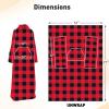 imageCatalonia Packable Travel Wearable Blanket Pillow with Sleeves for Adults 2 in 1 Wearable Blanket with PocketsRed Checker