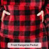 imageCatalonia Packable Travel Wearable Blanket Pillow with Sleeves for Adults 2 in 1 Wearable Blanket with PocketsRed Checker