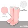imageCatalonia Sherpa Slipper Socks for WomenWinter Indoor Home Non Skid BootiesSoftWarmFluffyPink