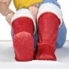 imageCatalonia Sherpa Slipper Socks for WomenWinter Indoor Home Non Skid BootiesSoftWarmFluffyRed