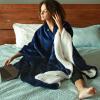 imageCatalonia Sherpa Wearable Blanket Poncho for Adult Women MenWrap Blanket Cape with PocketWarmSoftCozySnugglyComfort GiftNo SleevesNavy