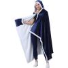 imageCatalonia Sherpa Wearable Blanket Poncho for Adult Women MenWrap Blanket Cape with PocketWarmSoftCozySnugglyComfort GiftNo SleevesNavy