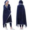 imageCatalonia Sherpa Wearable Blanket Poncho for Adult Women MenWrap Blanket Cape with PocketWarmSoftCozySnugglyComfort GiftNo SleevesNavy