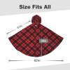 imageCatalonia Womens Hooded Poncho Cape Sherpa Fleece Cloak Coat Warm Shawl Wraps Christmas Gift Ideas Red PlaidPlaid Red