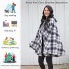 imageCatalonia Womens Hooded Poncho Cape Sherpa Fleece Cloak Coat Warm Shawl Wraps Christmas Gift Ideas Red PlaidPlaid White