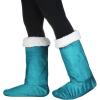 imageCatalonia Sherpa Slipper Socks for WomenWinter Indoor Home Non Skid BootiesSoftWarmFluffyAqua