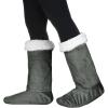 imageCatalonia Sherpa Slipper Socks for WomenWinter Indoor Home Non Skid BootiesSoftWarmFluffyGrey