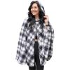 imageCatalonia Womens Hooded Poncho Cape Sherpa Fleece Cloak Coat Warm Shawl Wraps Christmas Gift Ideas Red PlaidPlaid White