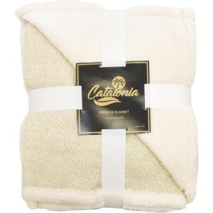 imageCatalonia Cable Knit Throw Blanket Reversible Soft Pom Pom Throws Warm Crochet Sweater Blanket with Gift Box for Bed Couch Travelling 60x50 BrownLatte