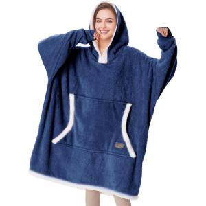 imageCatalonia Hoodie Blanket Oversized Wearable Blanket Hoodie for Women Men  Sweatshirt Blanket with PocketDark Blue