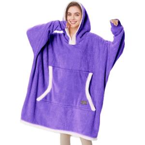 imageCatalonia Hoodie Blanket Oversized Wearable Blanket Hoodie for Women Men  Sweatshirt Blanket with PocketPurple