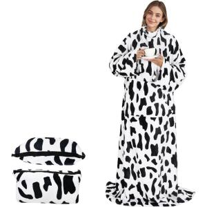 imageCatalonia Packable Travel Wearable Blanket Pillow with Sleeves for Adults 2 in 1 Wearable Blanket with PocketsDalmatian