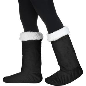 imageCatalonia Sherpa Slipper Socks for WomenWinter Indoor Home Non Skid BootiesSoftWarmFluffyBlack
