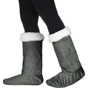 imageCatalonia Sherpa Slipper Socks for WomenWinter Indoor Home Non Skid BootiesSoftWarmFluffyGrey