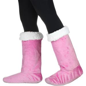 imageCatalonia Sherpa Slipper Socks for WomenWinter Indoor Home Non Skid BootiesSoftWarmFluffyHot Pink