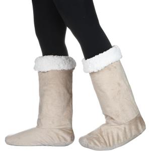 imageCatalonia Sherpa Slipper Socks for WomenWinter Indoor Home Non Skid BootiesSoftWarmFluffyLatte