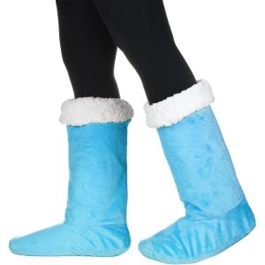 imageCatalonia Sherpa Slipper Socks for WomenWinter Indoor Home Non Skid BootiesSoftWarmFluffySea Blue