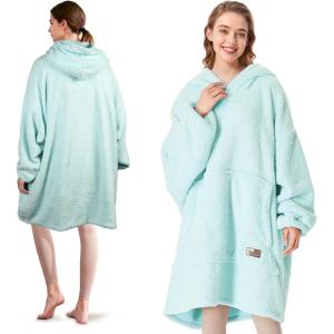 imageCatalonia Wearable Blanket Hoodie  Oversized Hoodie Blanket Sweatshirt Blanket for Women Men AdultsAque