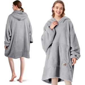 imageCatalonia Wearable Blanket Hoodie  Oversized Hoodie Blanket Sweatshirt Blanket for Women Men AdultsGray