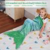 image:imageCatalonia Kids Mermaid Tail Blanket Cozy Mermaid Sleeping Bag Fish Scale PatternGlow in the Darkgreen