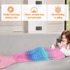 image:imageCatalonia Kids Mermaid Tail Blanket Cozy Mermaid Sleeping Bag Fish Scale PatternRainbow Ombre Pink Tail