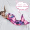 image:imageCatalonia Kids Mermaid Tail Blanket Cozy Mermaid Sleeping Bag Fish Scale PatternStarlight