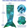 image:imageCatalonia Kids Mermaid Tail Blanket Super Soft Plush Flannel Sleeping Snuggly Blanket for Girls Galaxy Fish Scale Pattern Kids Gift IdeaAurora Green