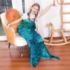image:imageCatalonia Kids Mermaid Tail Blanket Super Soft Plush Flannel Sleeping Snuggly Blanket for Girls Galaxy Fish Scale Pattern Kids Gift IdeaAurora Green
