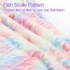 image:imageCatalonia Kids Mermaid Tail Blanket Super Soft Plush Flannel Sleeping Snuggly Blanket for Girls Galaxy Fish Scale Pattern Kids Gift IdeaCandy