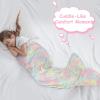 image:imageCatalonia Kids Mermaid Tail Blanket Super Soft Plush Flannel Sleeping Snuggly Blanket for Girls Galaxy Fish Scale Pattern Kids Gift IdeaGlittering Cartooncandy