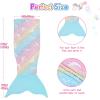 image:imageCatalonia Kids Mermaid Tail Blanket Super Soft Plush Flannel Sleeping Snuggly Blanket for Girls Galaxy Fish Scale Pattern Kids Gift IdeaGlow in the Darkblue