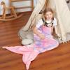 image:imageCatalonia Kids Mermaid Tail Blanket Super Soft Plush Flannel Sleeping Snuggly Blanket for Girls Galaxy Fish Scale Pattern Kids Gift IdeaGlow in the Darkstarrysky