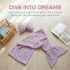 image:imageCatalonia Kids Mermaid Tail Blanket Super Soft Plush Flannel Sleeping Snuggly Blanket for Girls Galaxy Fish Scale Pattern Kids Gift IdeaLight Blue