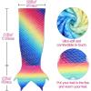 image:imageCatalonia Kids Mermaid Tail Blanket Super Soft Plush Flannel Sleeping Snuggly Blanket for Girls Galaxy Fish Scale Pattern Kids Gift IdeaRainbow