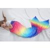 image:imageCatalonia Kids Mermaid Tail Blanket Super Soft Plush Flannel Sleeping Snuggly Blanket for Girls Galaxy Fish Scale Pattern Kids Gift IdeaRainbow