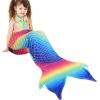 image:imageCatalonia Kids Mermaid Tail Blanket Super Soft Plush Flannel Sleeping Snuggly Blanket for Girls Galaxy Fish Scale Pattern Kids Gift IdeaRainbow