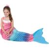 image:imageCatalonia Kids Mermaid Tail Blanket Super Soft Plush Flannel Sleeping Snuggly Blanket for Girls Galaxy Fish Scale Pattern Kids Gift IdeaRainbow Ombre