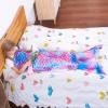 image:imageCatalonia Kids Mermaid Tail Blanket Super Soft Plush Flannel Sleeping Snuggly Blanket for Girls Galaxy Fish Scale Pattern Kids Gift IdeaRainbow Tiedye