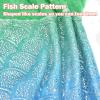 image:imageCatalonia Kids Mermaid Tail Blanket Super Soft Plush Flannel Sleeping Snuggly Blanket for Girls Galaxy Fish Scale Pattern Kids Gift IdeaShiny Green