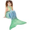 image:imageCatalonia Kids Mermaid Tail Blanket Super Soft Plush Flannel Sleeping Snuggly Blanket for Girls Galaxy Fish Scale Pattern Kids Gift IdeaShiny Green