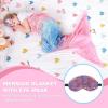 image:imageCatalonia Kids Mermaid Tail Blanket Super Soft Plush Flannel Sleeping Snuggly Blanket for Girls Galaxy Fish Scale Pattern Kids Gift IdeaShiny Rainbow Ombre