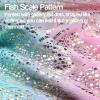 image:imageCatalonia Kids Mermaid Tail Blanket Super Soft Plush Flannel Sleeping Snuggly Blanket for Girls Galaxy Fish Scale Pattern Kids Gift IdeaShiny Rainbow Ombre