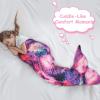 image:imageCatalonia Kids Mermaid Tail Blanket Super Soft Plush Flannel Sleeping Snuggly Blanket for Girls Galaxy Fish Scale Pattern Kids Gift IdeaStarlight